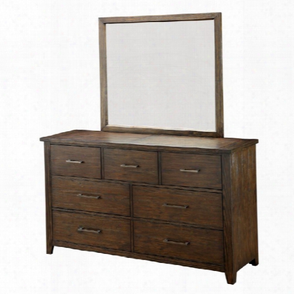 Furniture Of America Bell Dresser And Mirror Set In Espresso