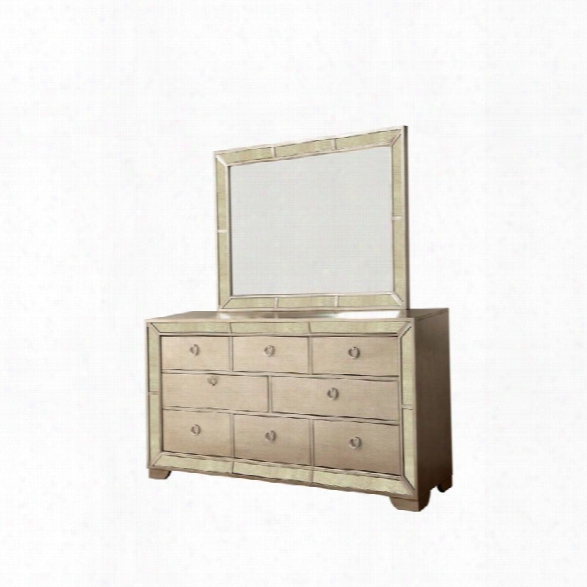 Furniture Of America Celina 8 Drawer Dresser And Mirror Set In Silver