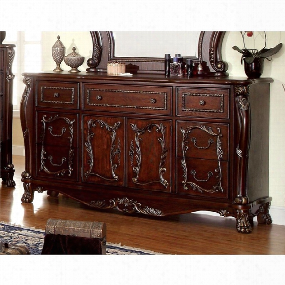 Furniture Of America Coppedge 7 Drawer Dresser In Cherry