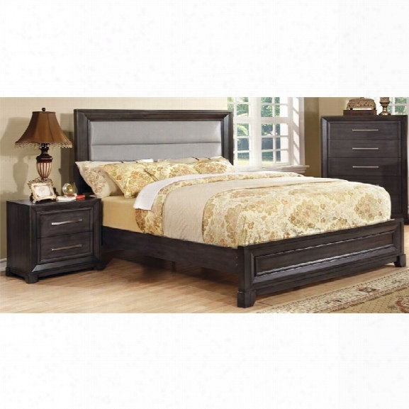 Furniture Of America Prather 2 Piece Queen Panel Bedroom Set In Dark Gray