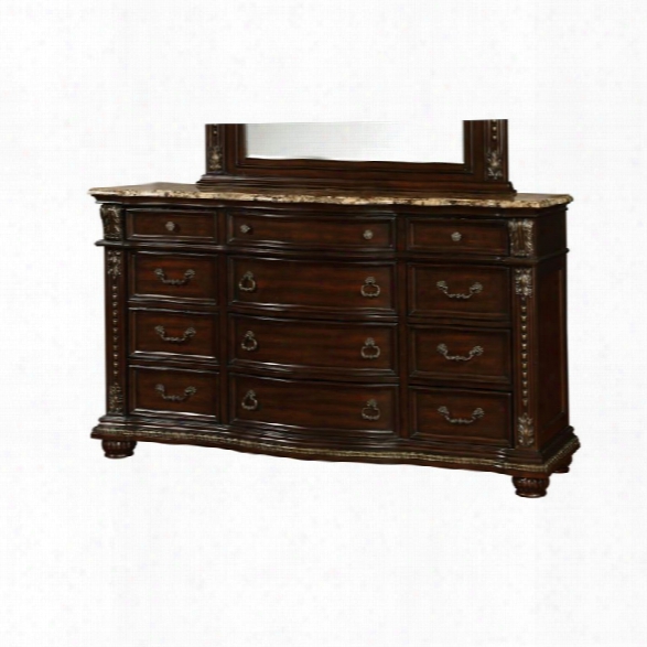 Furniture Of America Strout Dresser In Brown Cherry