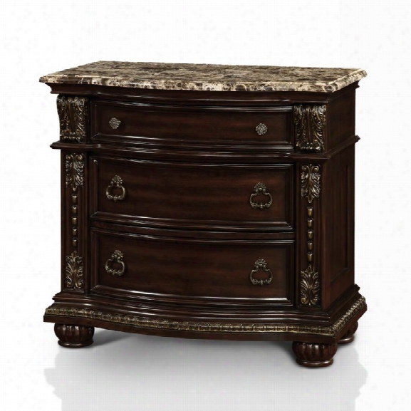 Furniture Of America Strout Nightstand In Brown Cherry