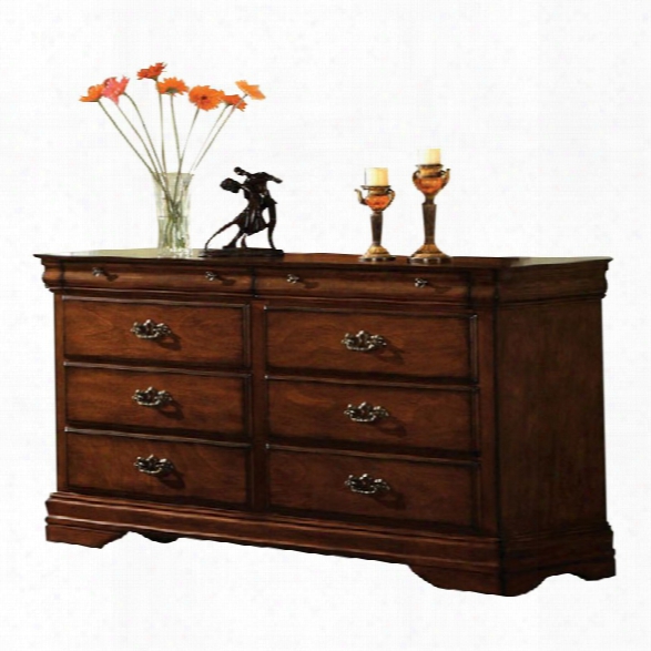 Furniture Of America Wade 6 Drawer Dresser In Dark Oak