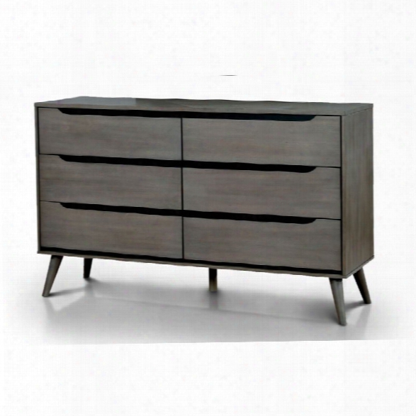 Furniture Of America Zella 6 Drawer Dresser In Gray