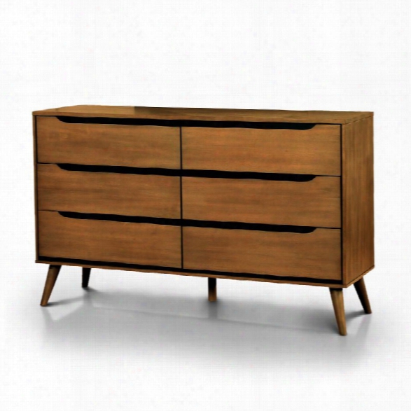 Furniture Of America Zella 6 Drawer Dresser In Oak