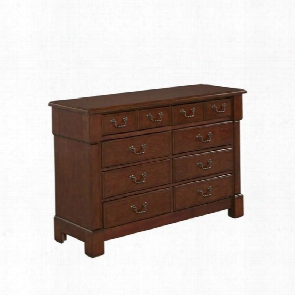 Home Styles Aspen 8 Drawer Double Dresser In Rustic Cherry