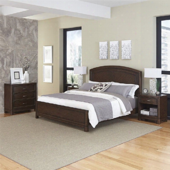 Home Styles Crescenthill 4 Piece Queen Bedroom Set In Tortoise Shell