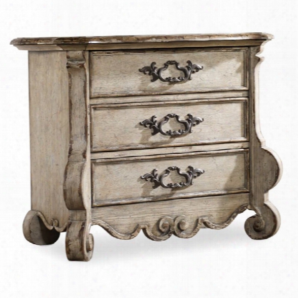 Hooker Furniture Chatelet 3 Drawer Nightstand In Distressed Vintage White