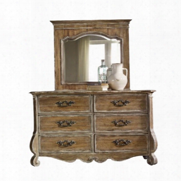 Hooker Furniture Chatelet 6 Drawer Dresser With Mirror In Caramel Froth