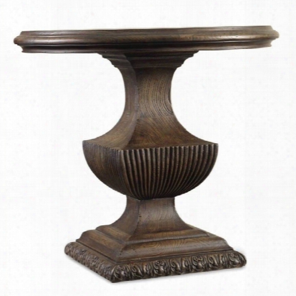 Hooker Furniture Rhapsody Urn Pedestal Table In Rustic Walnut