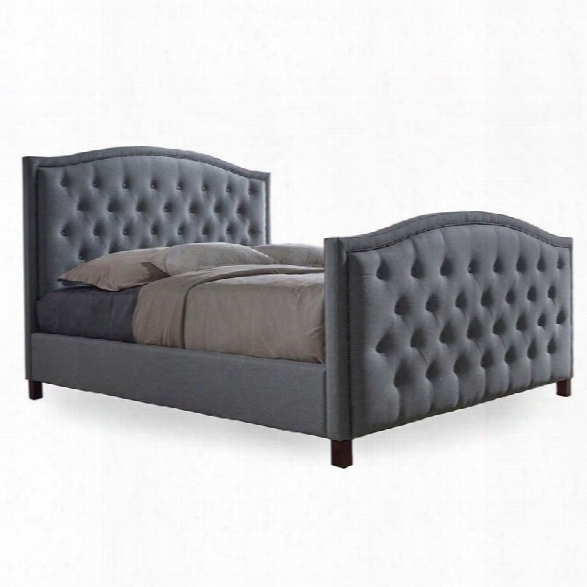 Jessie Upholstered King Platform Bed In Gray