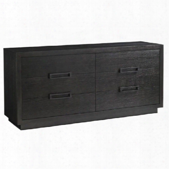 Lexington Carrera Cayman 6 Drawer Wood Double Dresser In Carbon Gray