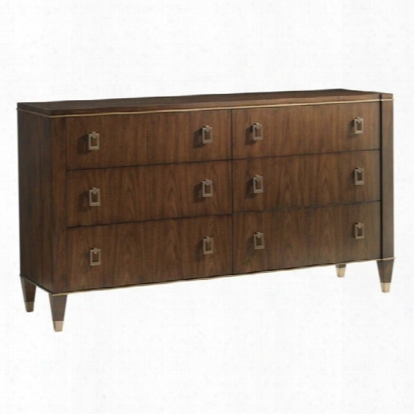 Lexington Tower Place Madison 6 Drawer Wood Double Dresseer In Walnut