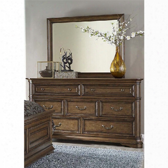 Liberty Furniture Amelia Dresseer And Mirror Set In Antique Toffee