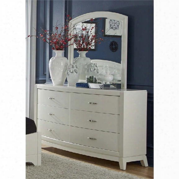 Liberty Furniture Avalon Ii Dresser And Mirror Set In White Truffle