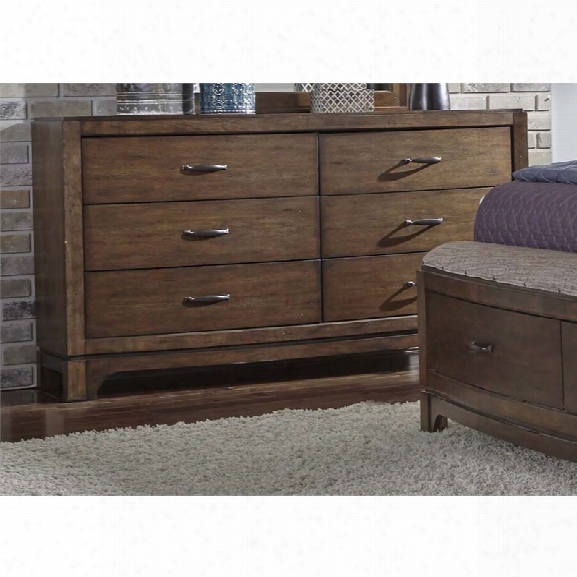 Liberty Furniture Avalon Iii 6 Drawer Dresser In Pebble Brown