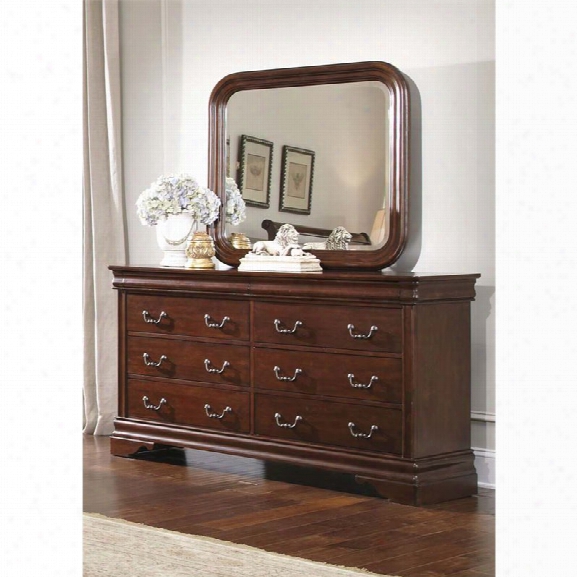 Liberty Furniture Carriage Court Dresser And Mirror Set In Mahogany