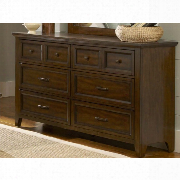 Liberty Furniture Laurel Creek 6 Drawer Dresser In Cinnamon