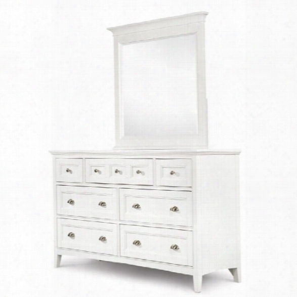 Magnussen Kentwood Double Dresser And Mirror Set In White