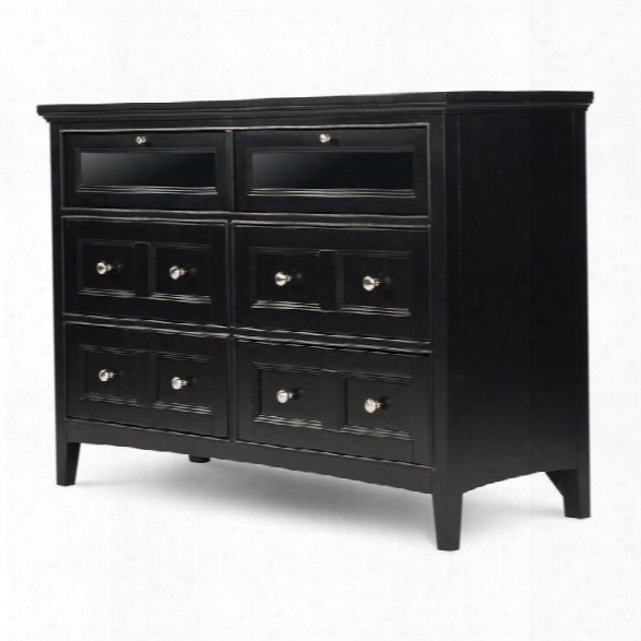 Magnussen Southampton 6 Drawer Media Chest In Black Finish