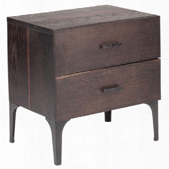Maklaine 2 Drawer Nightstand In Seared Brown