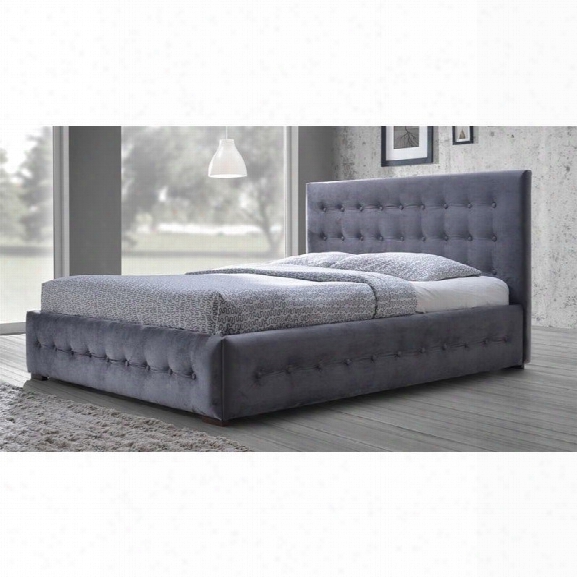 Margaret Upholstered King Platform Bed In Gray