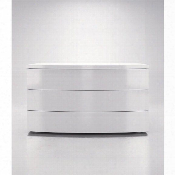 Modloft Ludlow 3 Drawer Dresser In White Lacquer Finish