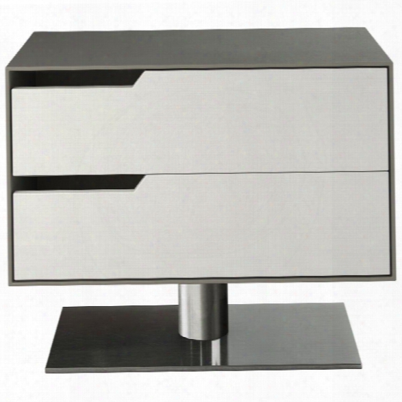 Modloft Park 2 Drawer Nightstand In Steeple Gray And White