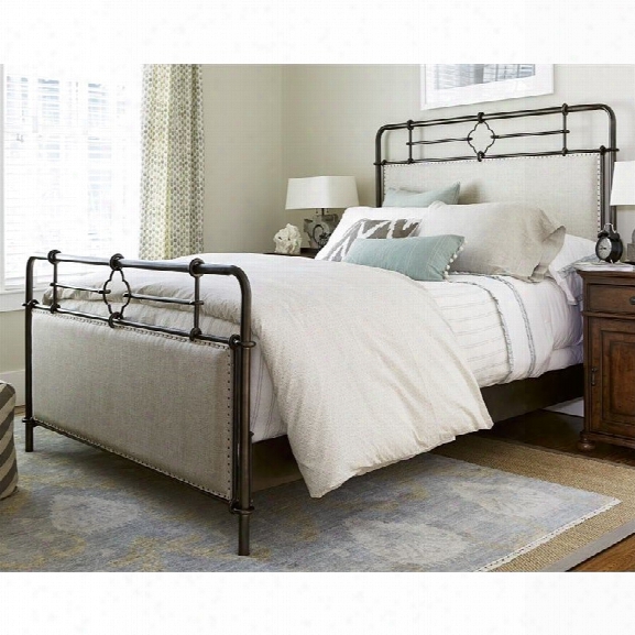 Paula Deen Home Dogwood King Upholstered Metal Bed In Rubbed Bronze