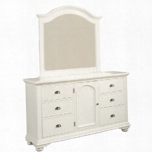 Picket House Furnishings Addison 6 Drawer Dresser With Mirror In White