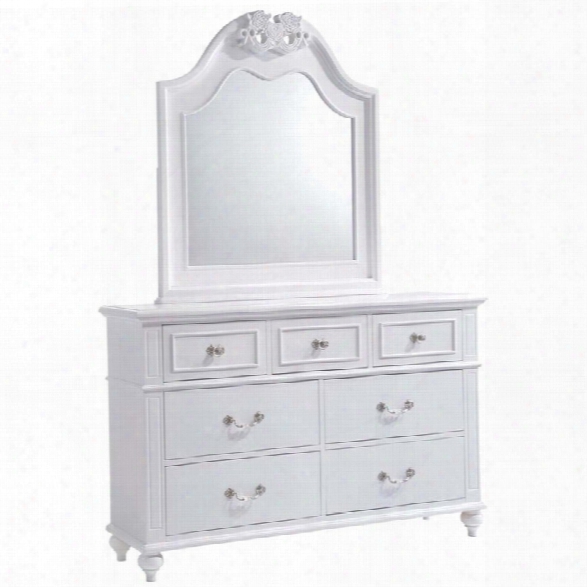 Stake House Furnishings Annie Dresser And Mirror Set In White