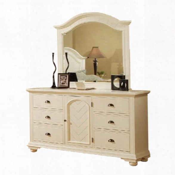 Picket House Furnishings Brook Dresser And Mirror In Cottage White