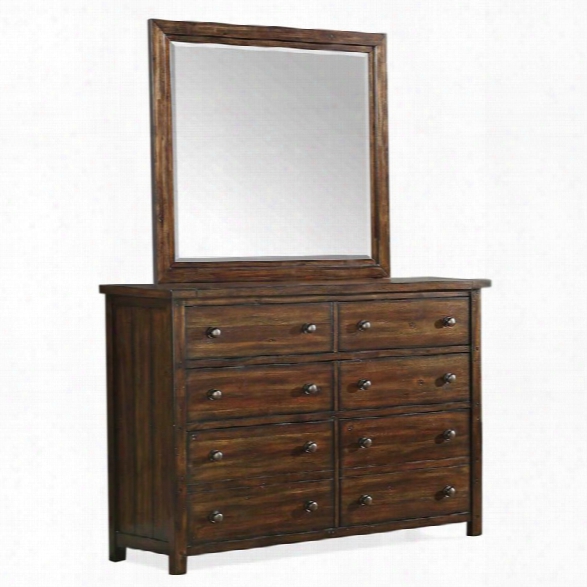 Picket House Furnishings Danner Dresser And Mirror Set In Chestnut