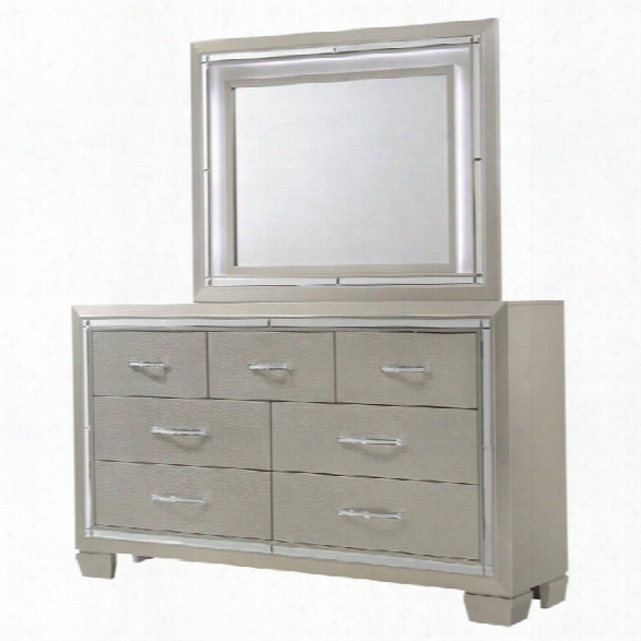 Picket House Furnishings Glamour Dresser With Mirror In Champagne