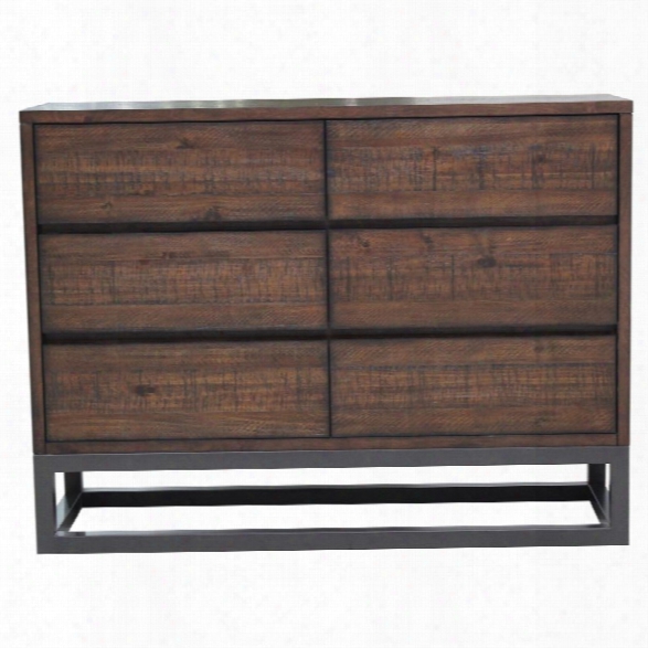 Pulaski Modern Industrial 3 Drawer Dresser In Brown