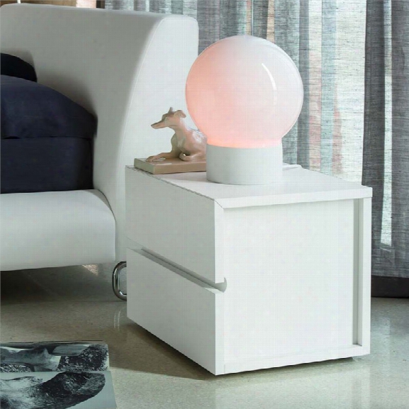 Rossetto Gola 2 Drawer Nightstand In Whiet