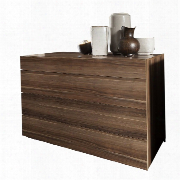 Rossetto Start 4 Drawer Dresser In Termotrattato Walnut