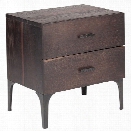 Maklaine 2 Drawer Nightstand in Seared Brown