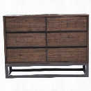 Pulaski Modern Industrial 3 Drawer Dresser in Brown