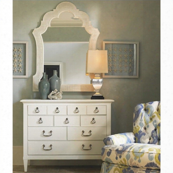 Tommy Bahama Home Ivory Key Sandys Mirror And Elbow Beach Dresser Set In White