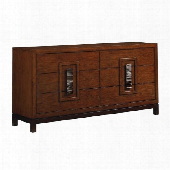 Tommy Bahama Island Fusion Heron Island Double Dresser In Dark Hickory