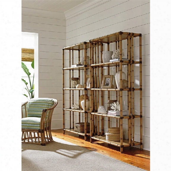 Tommy Bahama Twin Palms Seven Seas 4 Shelf Etagere In Brown