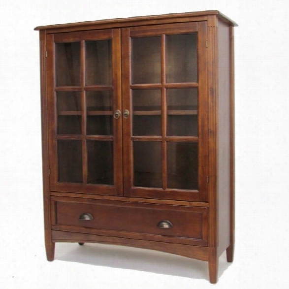 Wayborn 1 Shelf Barrister Bookcase With Glass Door In Brown