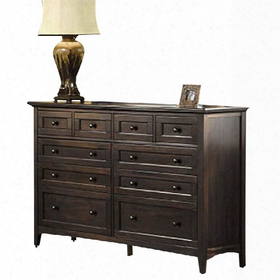 A-america Westlake Master 10 Drawer Dresser In Dark Mahogany