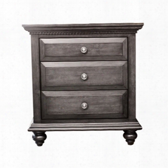 Abbyson Living Breckenridge 3 Drawer Nightstand In City Gray