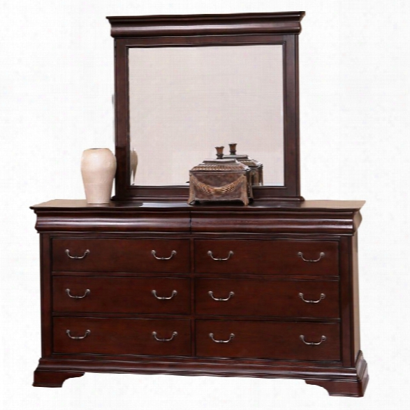 Abbyson Living Sabrely 6 Drawer Dresser With Mirror In Esprresso