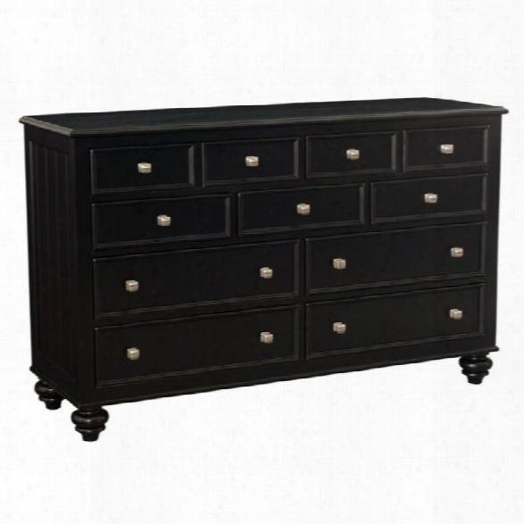 American Drew Camden 9 Drawer Double Dresser In Black Finish