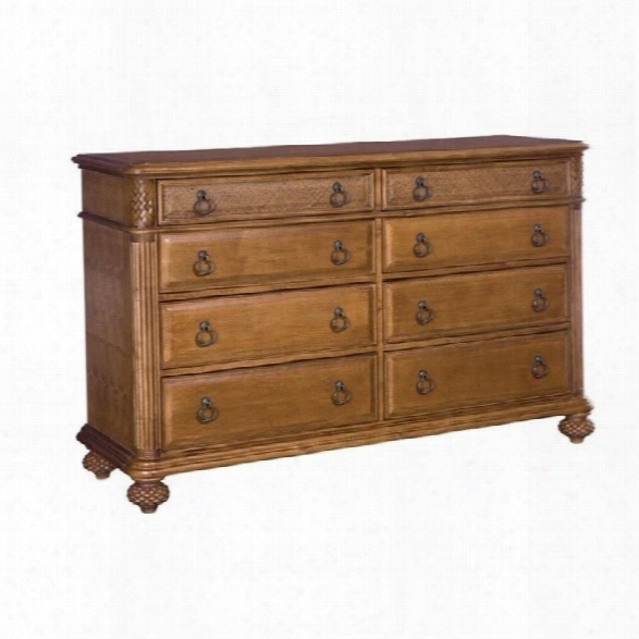 American Drew Grand Isle 8 Drawer Double Dresser In Amber Finish