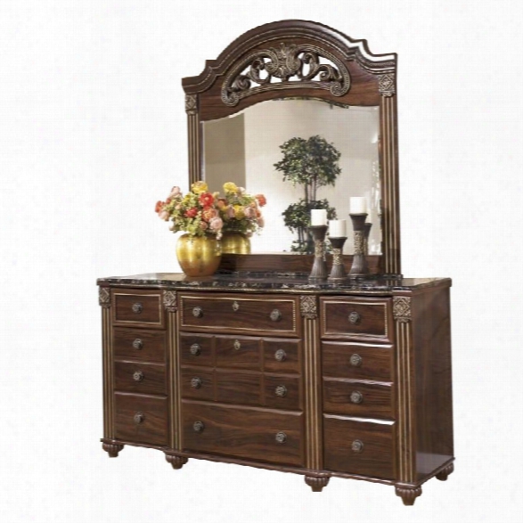 Ashley Gabriela 2 Piece Wood Dresser Set In Brown