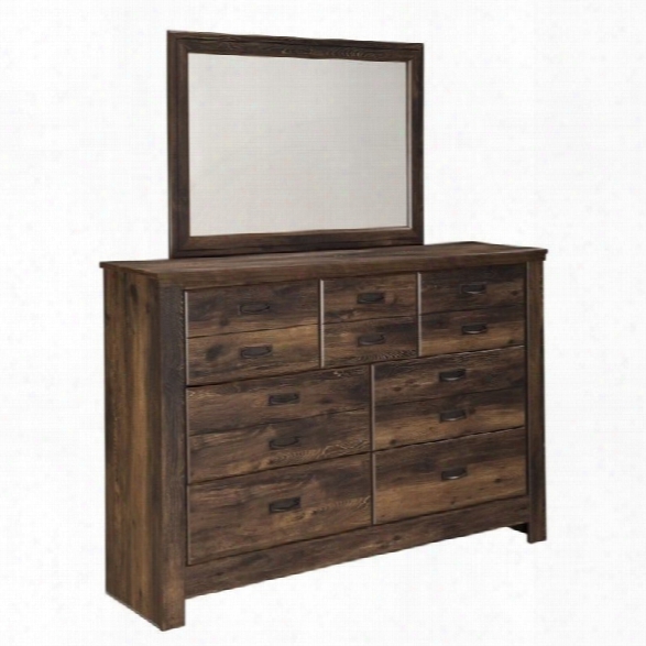 Ashley Quinden 2 Piece Wood Dresser Set In Dark Brown